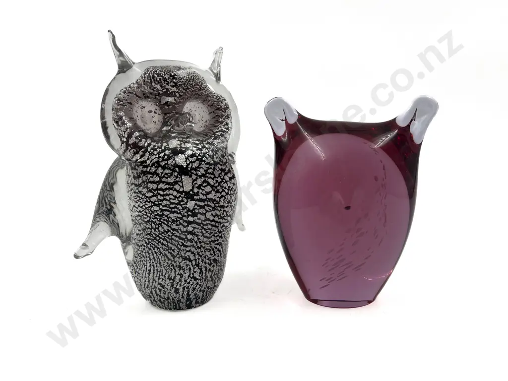 Two Art Glass Owls Image 1++