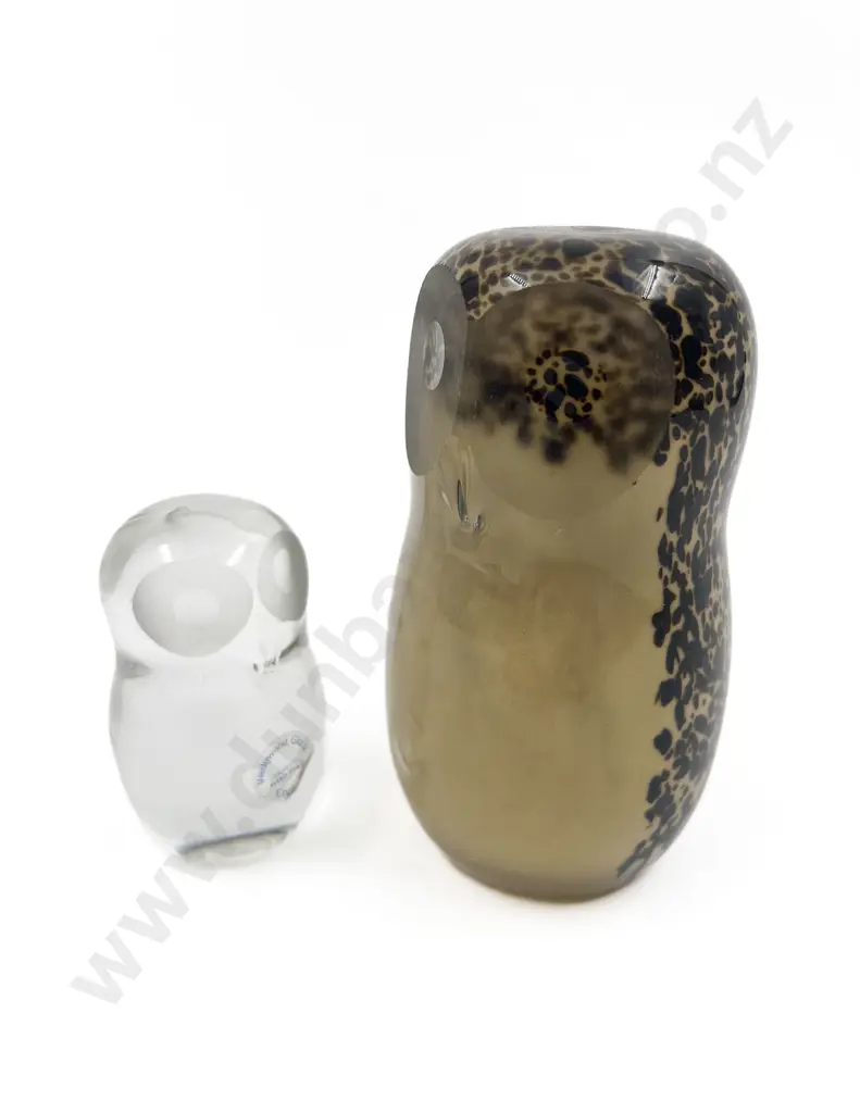 Two Wedgwood Art Glass Owls Image 1++