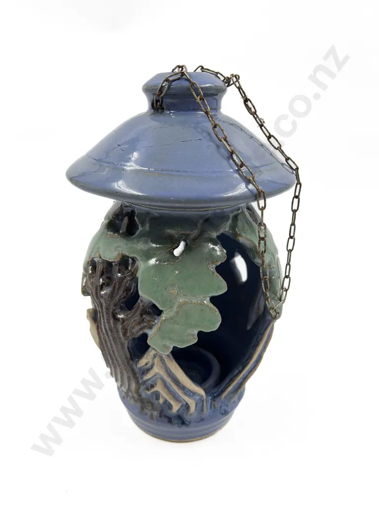 Flax Gully Made Pottery Hanging Lamp/Candle Holder Image 1++