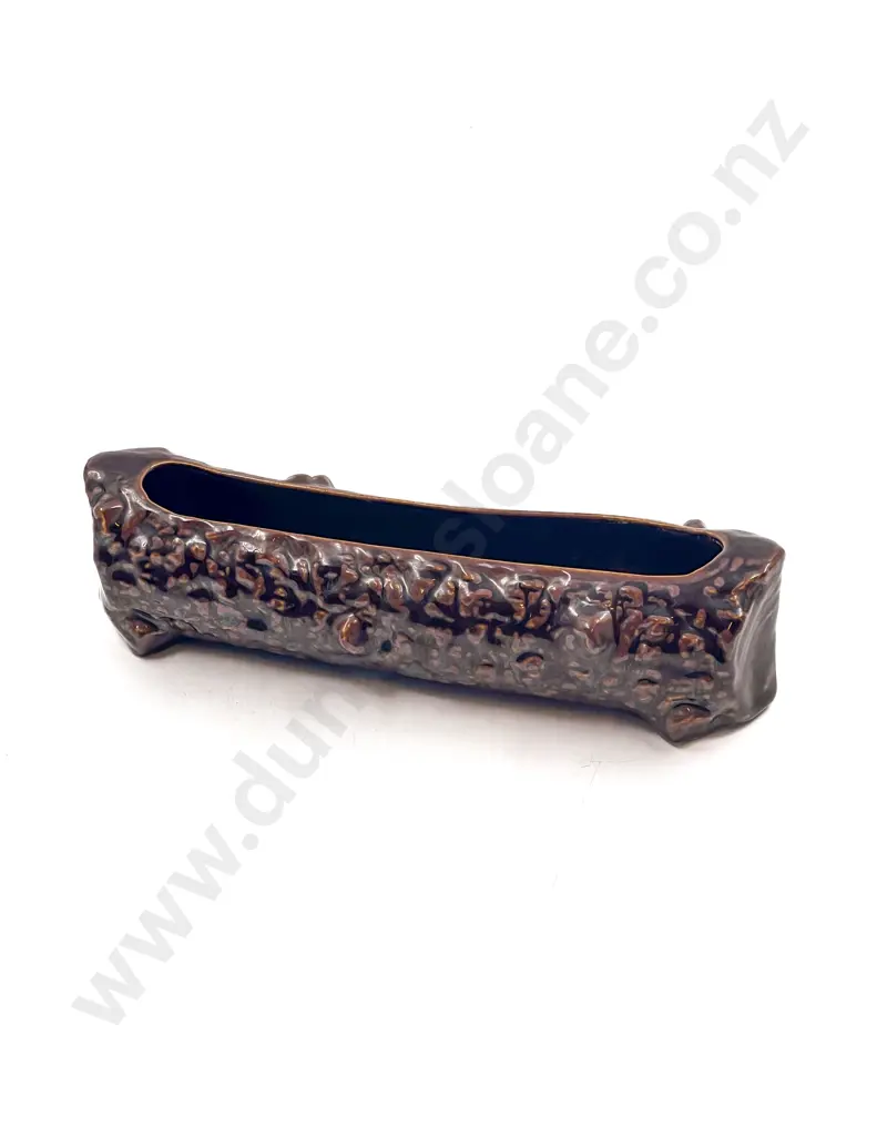Glazed Pottery Log Form Flower Trough Image 1++