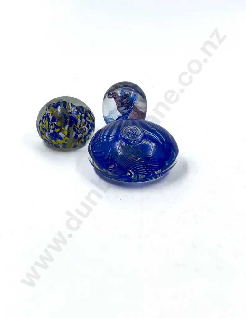 Three Art Glass Paperweights Image 1++