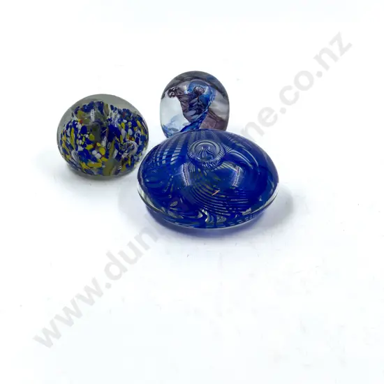 Three Art Glass Paperweights