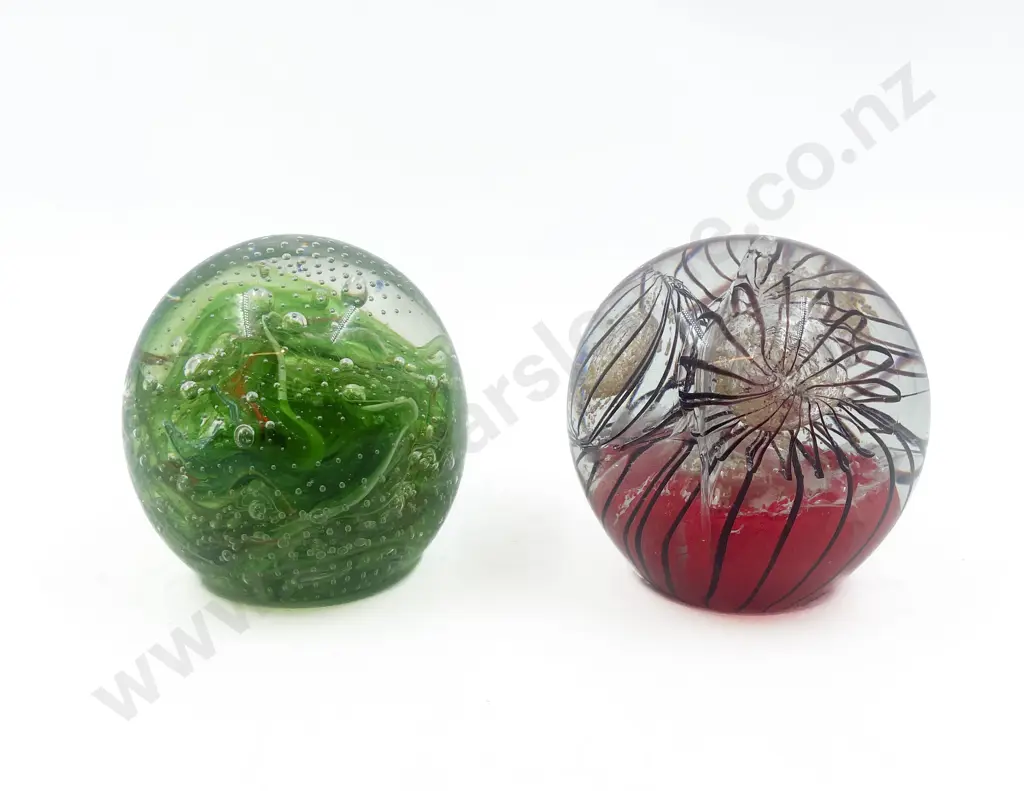 Two Large Art Glass Paperweights Image 1++