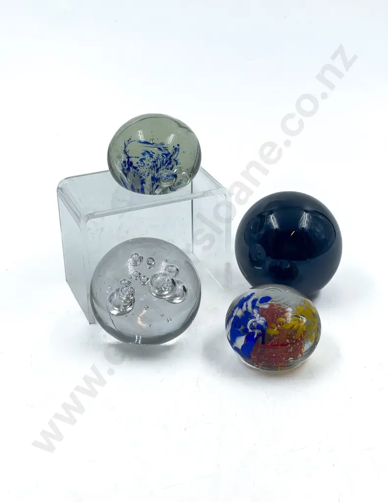 Four Assorted Art Glass Paper Weights Image 1++