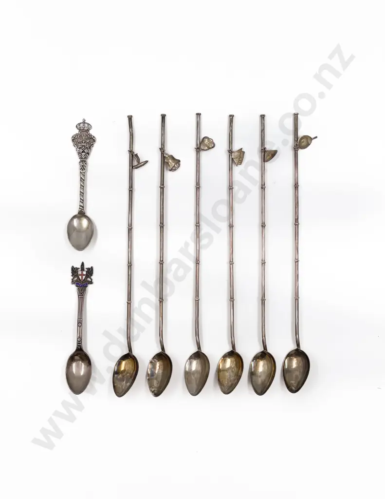Six Sterling Swivel Spoons and Assorted Image 1++