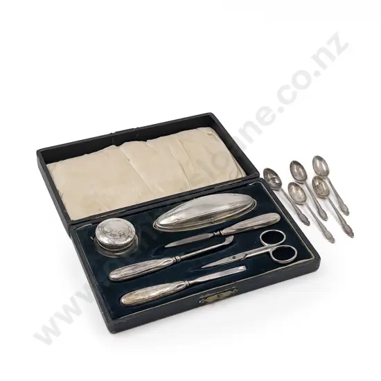 Plated Manicure Part Set with 5 S/S Tea Spoons