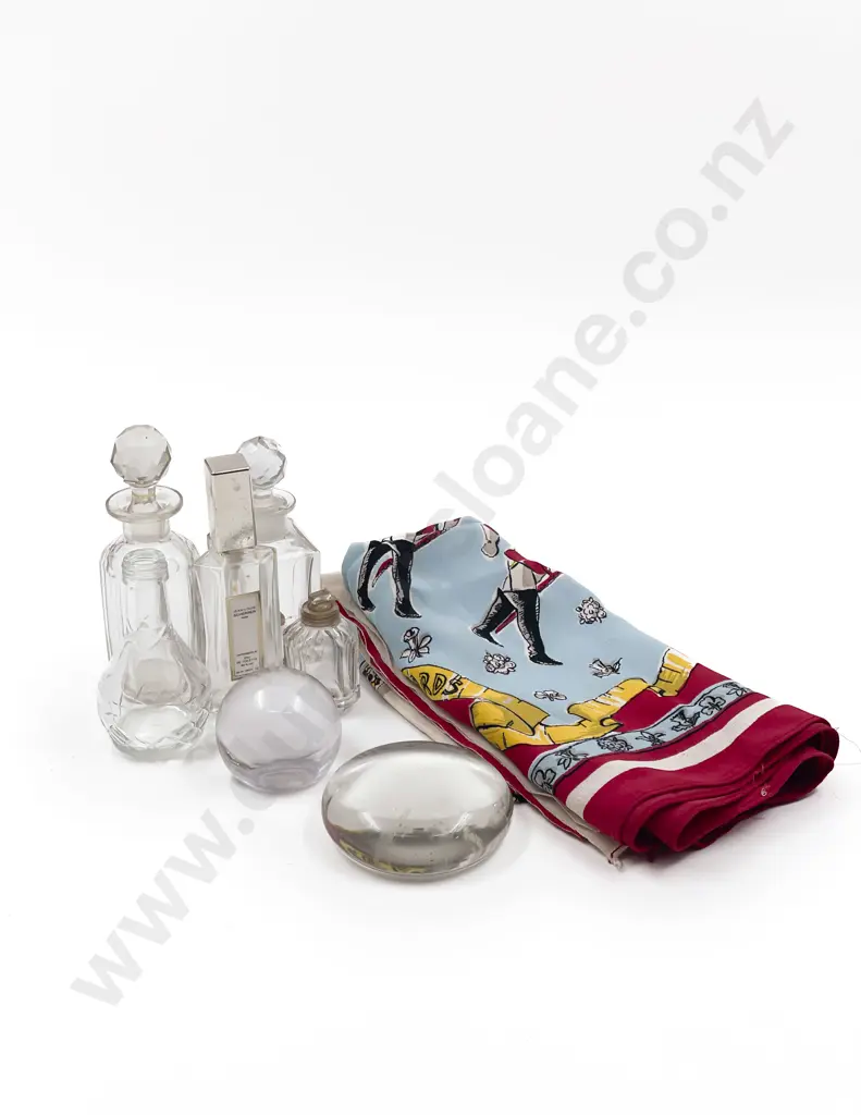 Small Qty of Assorted Perfume and Vanity Bottles with QEII Comm. Scarf etc Image 1++