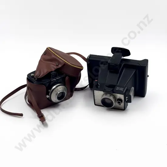 Vintage Poloroid Camera together with Afga Clack Camera
