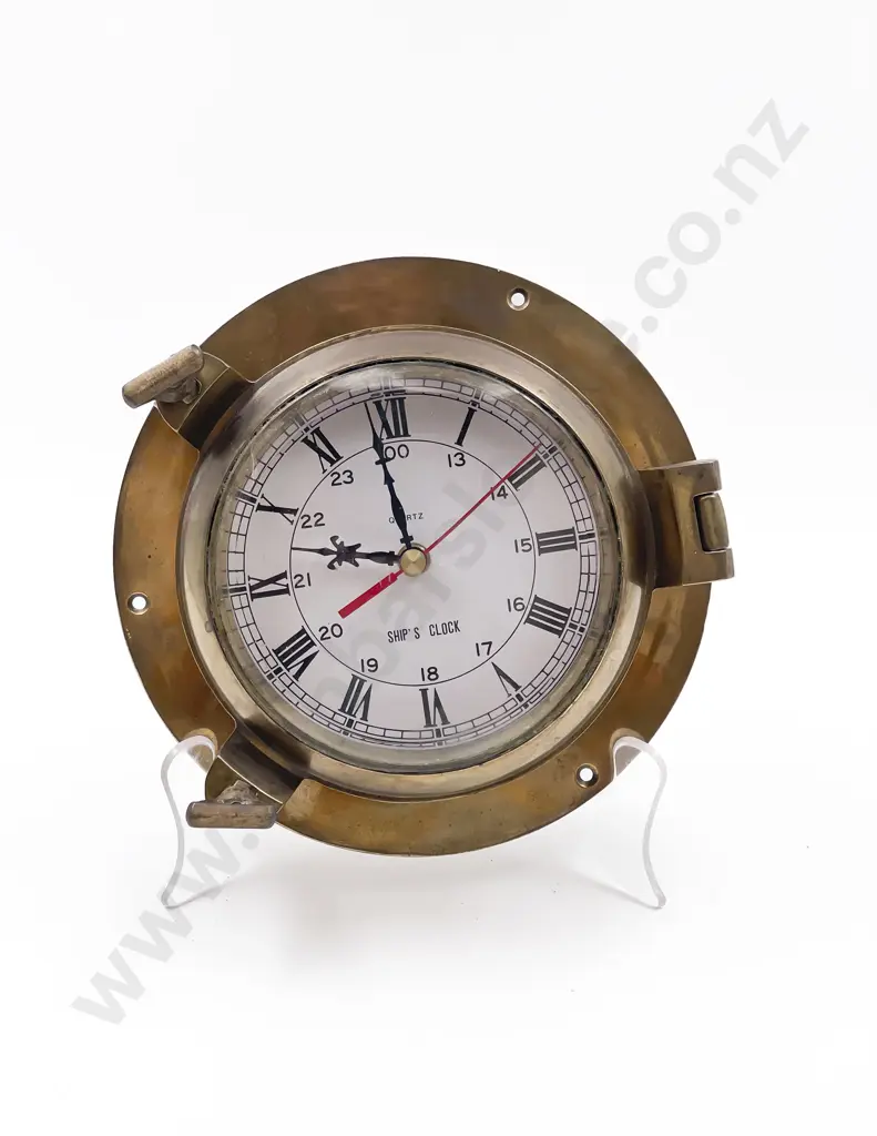 Repro Brass Ships Clock Image 1++