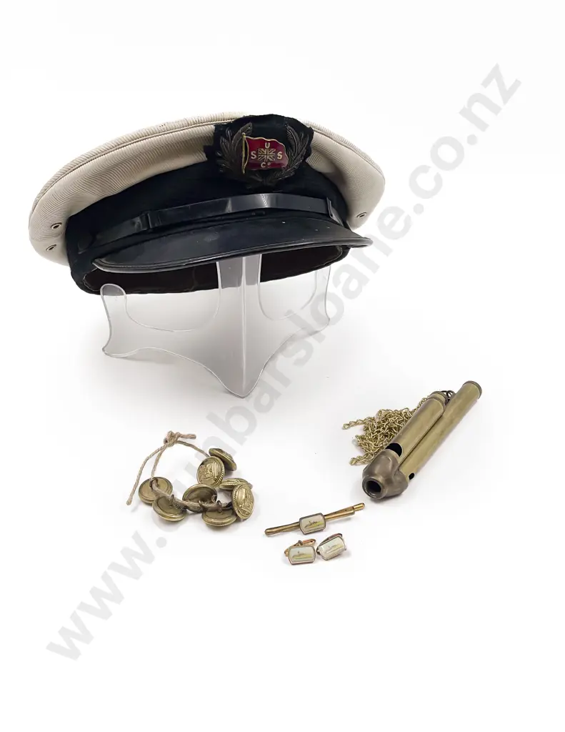 Captains Hat With Naval Buttons and Three Chime Whistle Image 1++