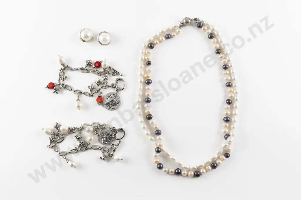Double Strand Freshwater Pearls Necklace Image 1++