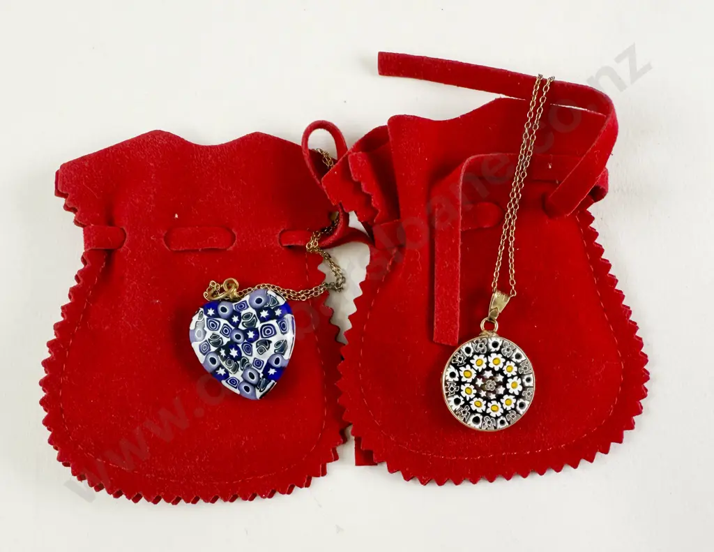 Two New Murano Glass Millefiori Pendants Image 1++