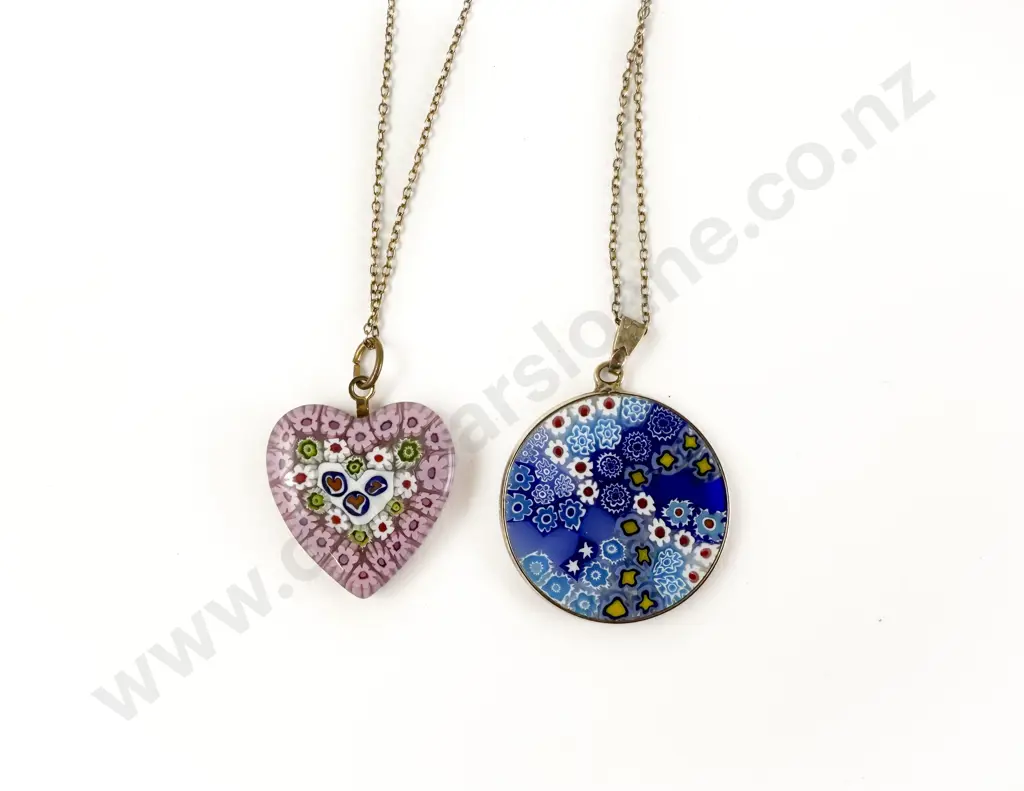 Two New Murano Glass Millefiori Pendants Image 1++