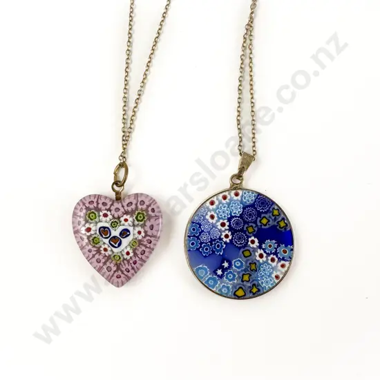 Two New Murano Glass Millefiori Pendants