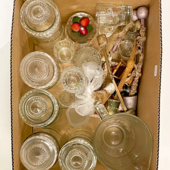 Qty of Assorted Including Glassware Etc