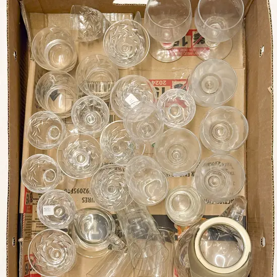 Assorted Glassware Together With Bellows