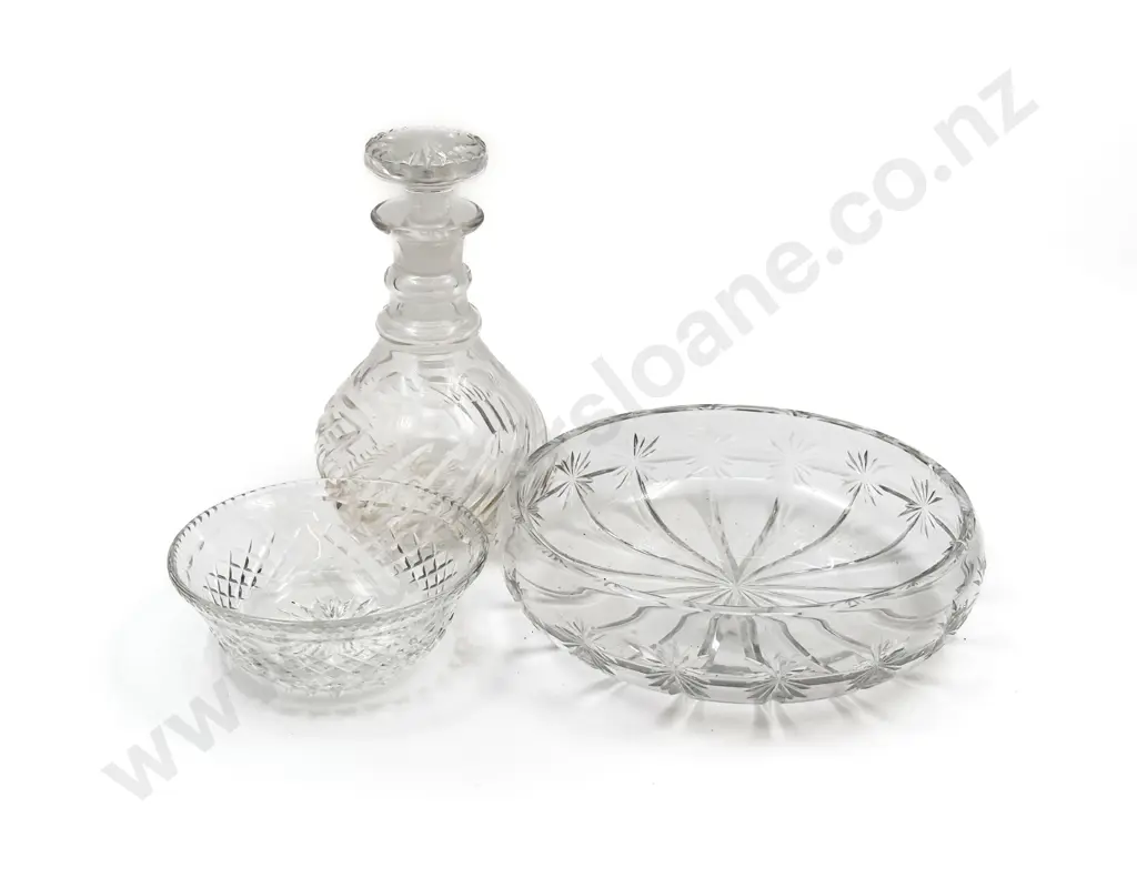 Crystal Decanter and Two Others Image 1++