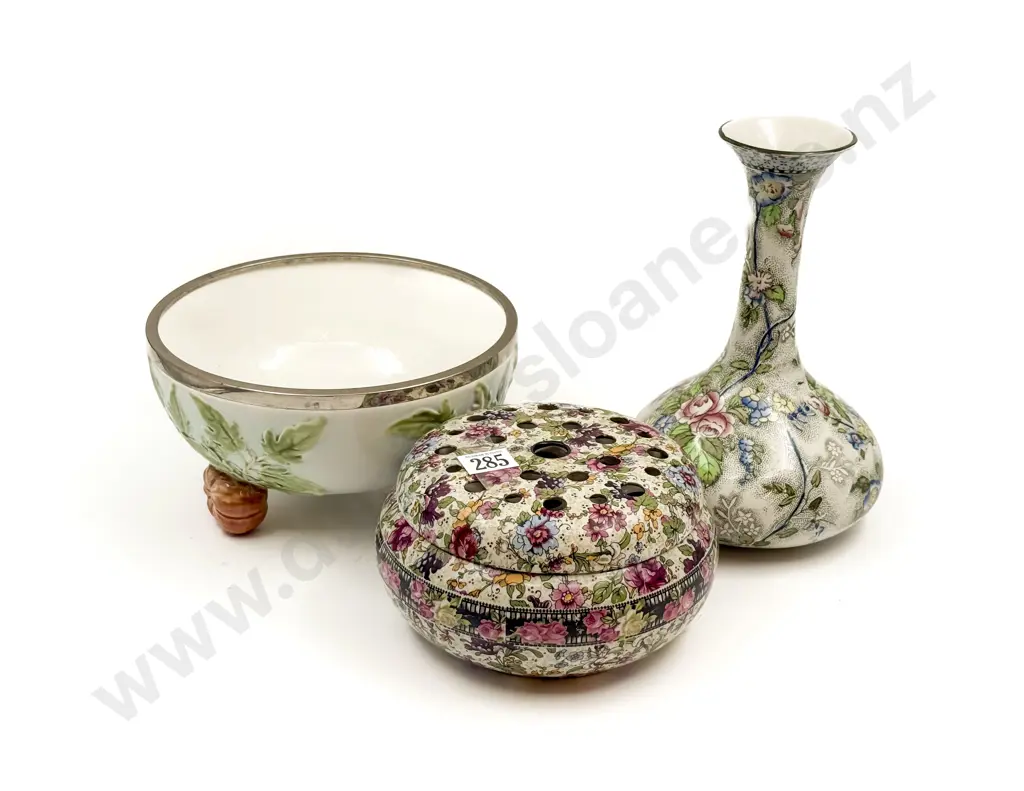 Royal Corona Ware Vase Together With Rose Bowl and Salad Bowl Image 1++