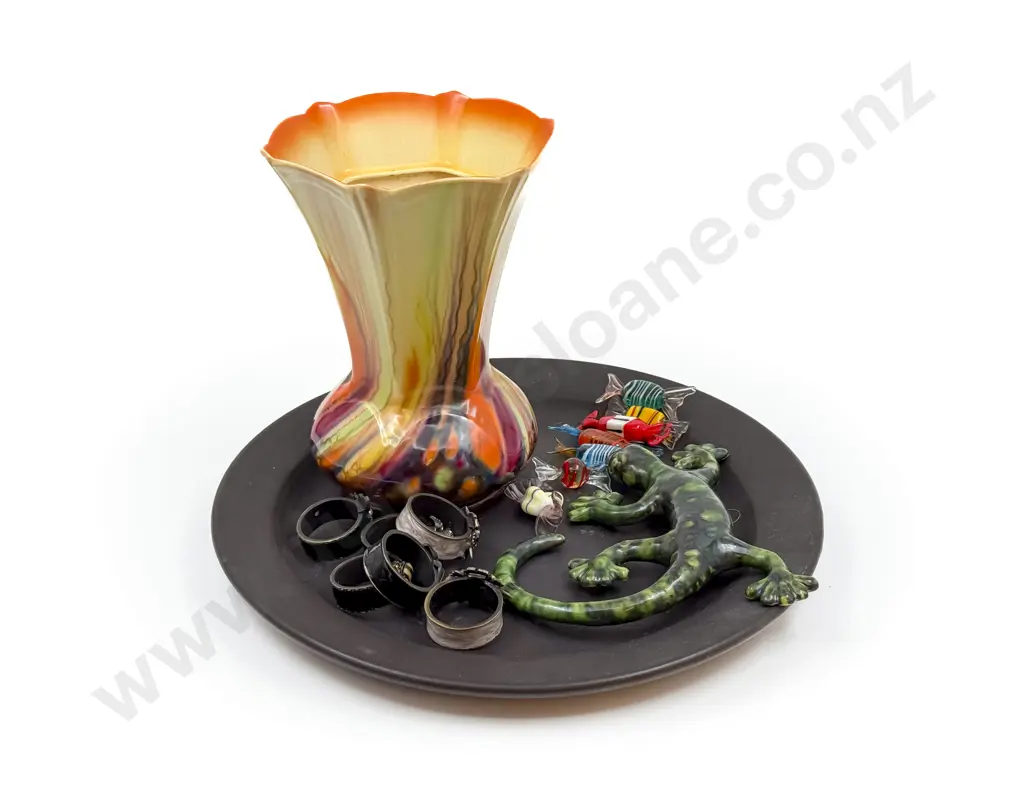 Qty of Assorted Ornaments Including Decorative Napkin Rings and Art Glass Sweeties Image 1++