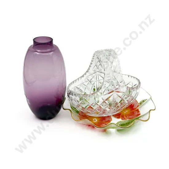 Crystal Basket and Vase and others