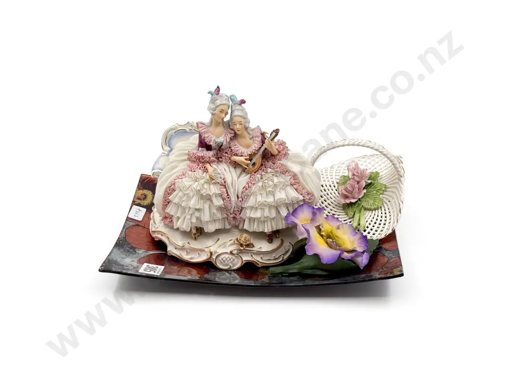 Dresden Group Figure Together With Capodimonte Flower Etc Image 1++