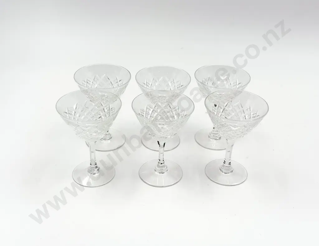 Six Small Stuart Crystal Glasses Image 1++