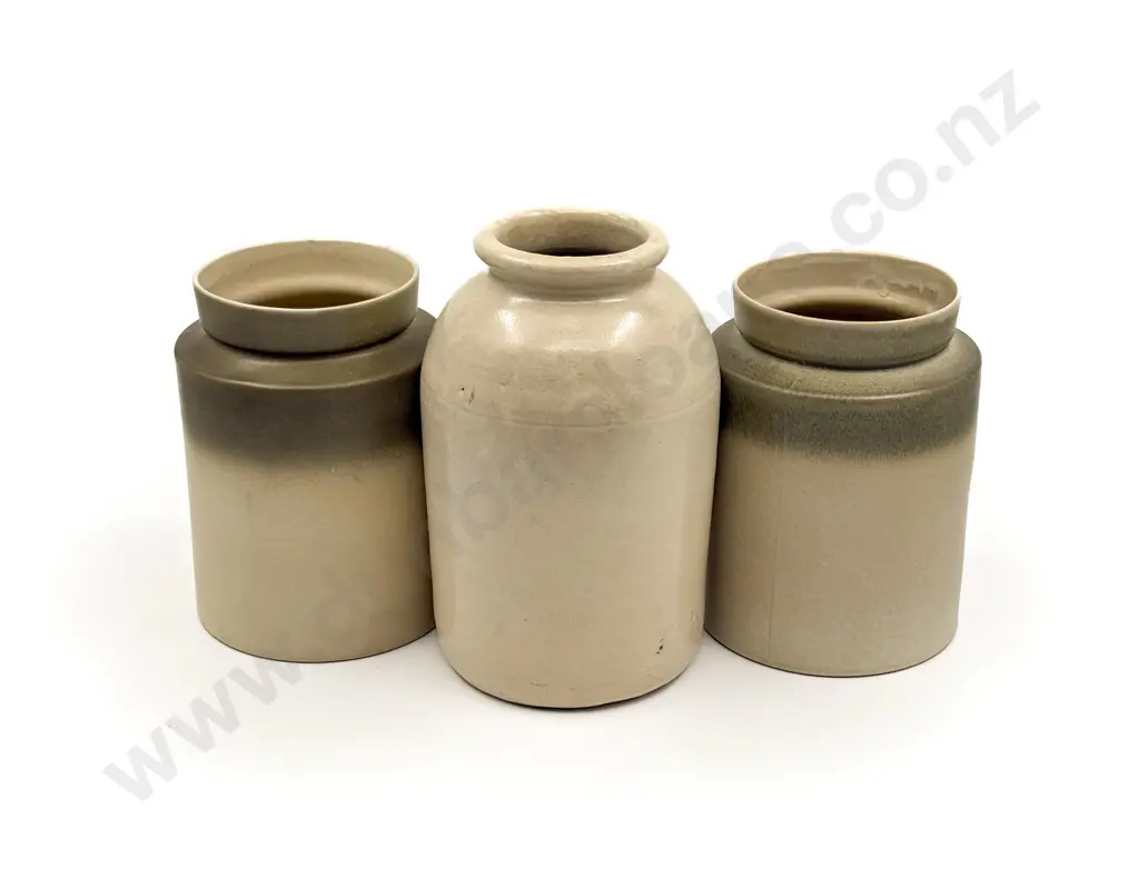 Pair of Temuka Stone Ware Crocks and Other Crock Image 1++