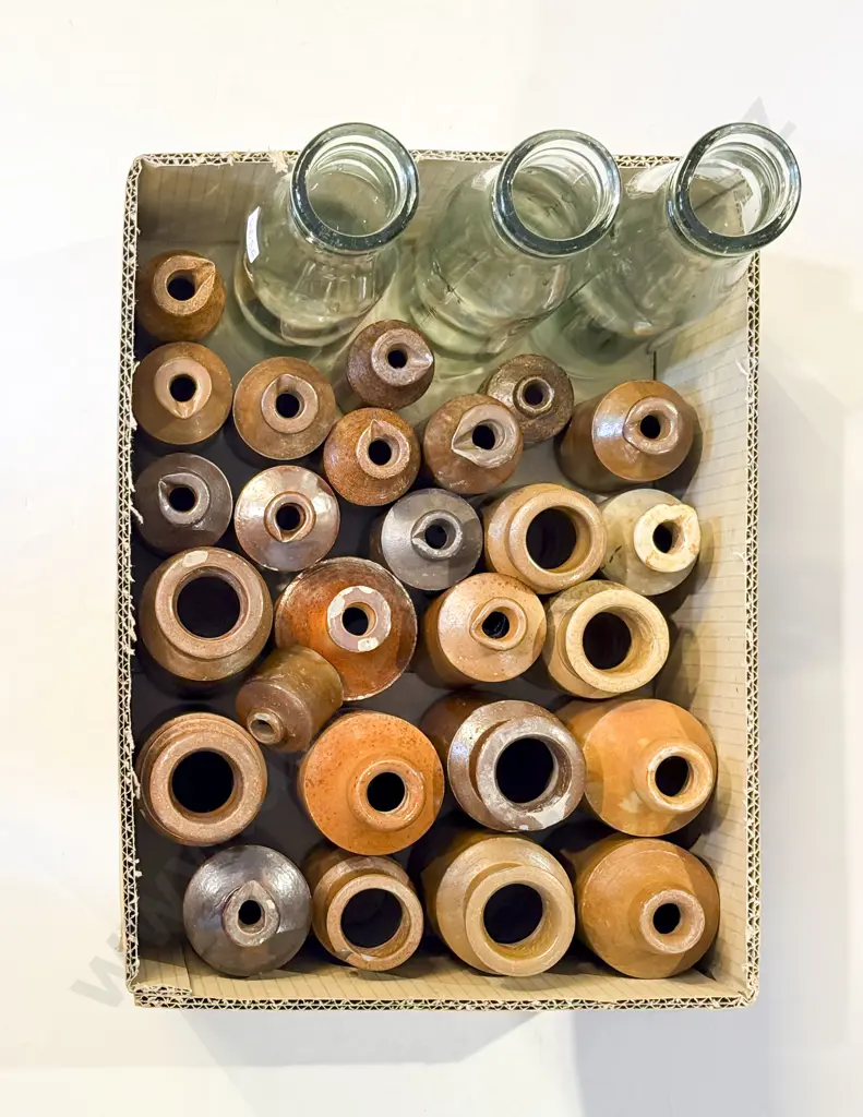 Qty of Assorted Stoneware Bottles And Three Vintage Glass Bottles Image 1++
