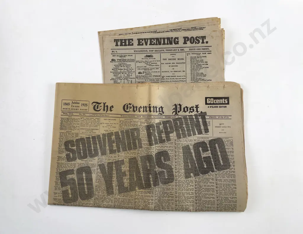 The Evening Post No 1 Wellington New Zealand February 8 1865 Image 1++