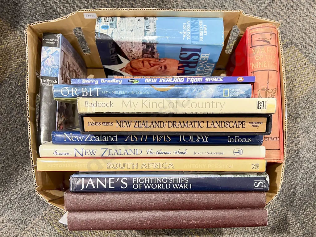 Box of Assorted Books Including NZ Reference Image 1++