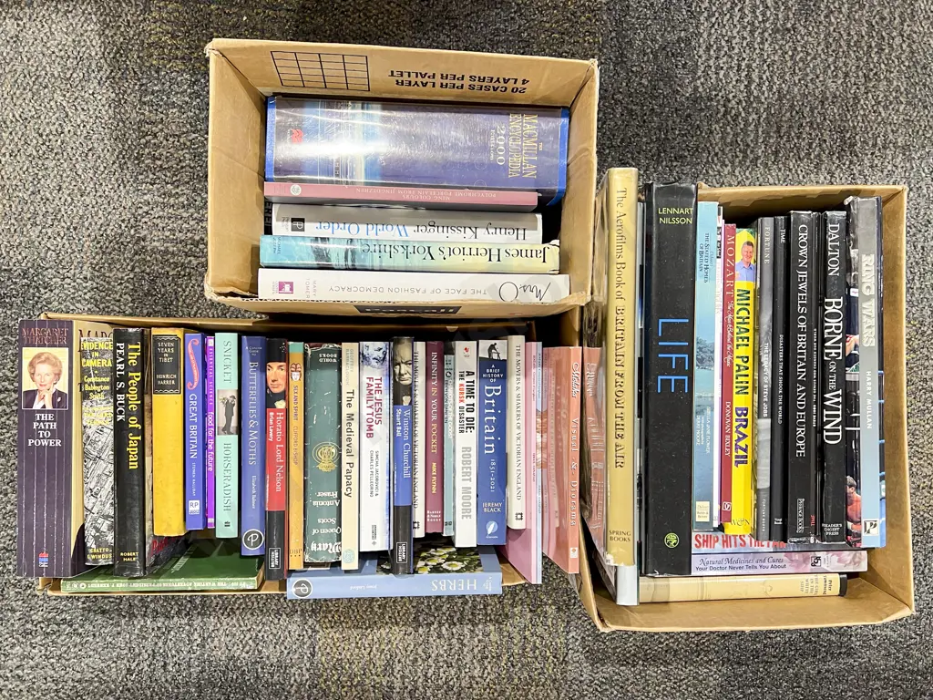 Three Boxes of Assorted Books Image 1++