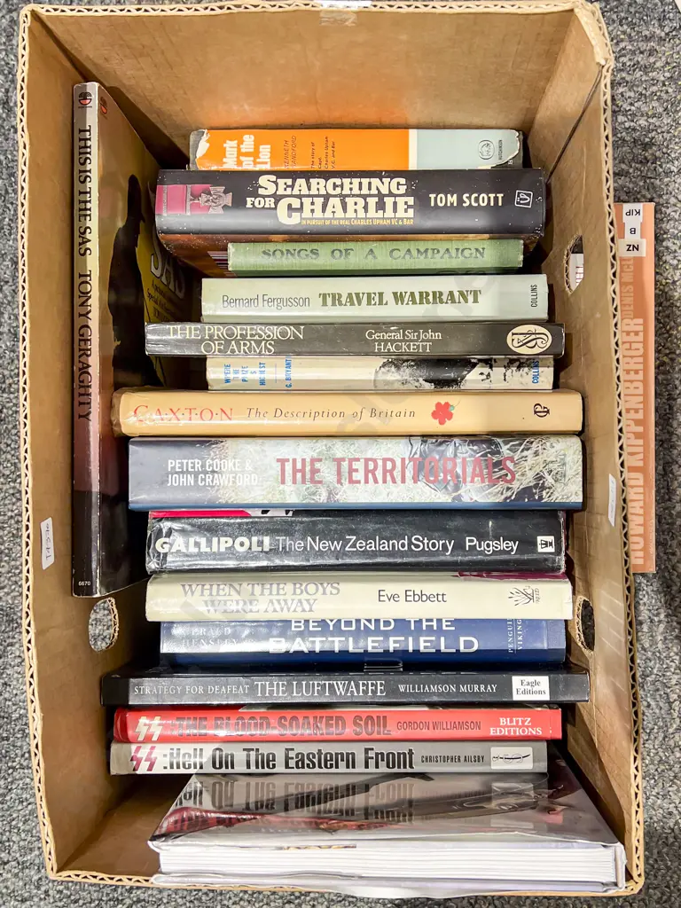 Box of Assorted Books including Military Reference Image 1++