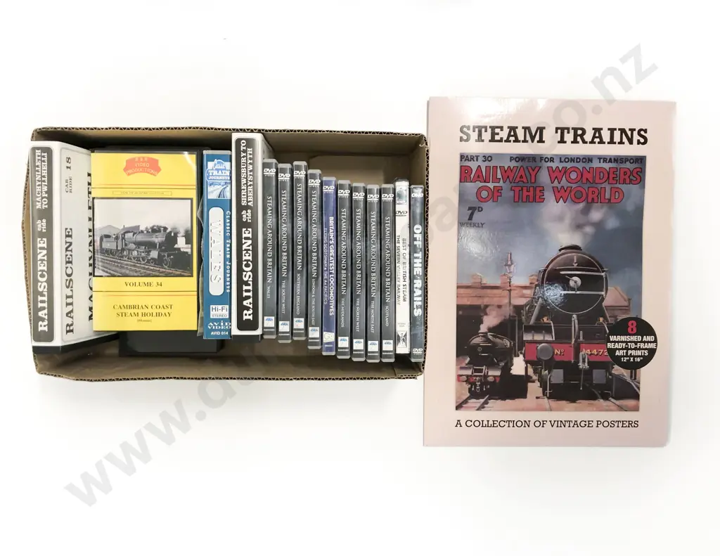 Railway: Collection UK Steam Railway DVD and VHS with Folders of Railway Articles Image 1++