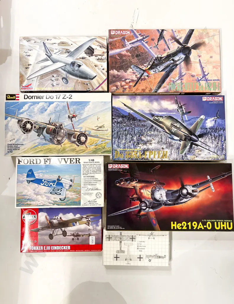 Eight Vintage Model Plane Kits (opened) Image 1++
