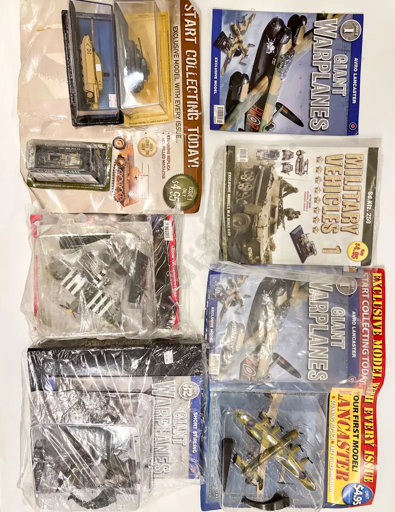 Assorted Packeted Military Planes and Tanks with Train Model (10) Image 1++