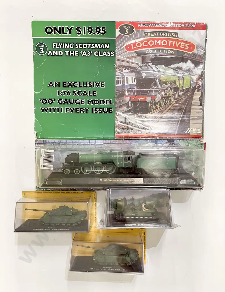 Assorted Packeted Military Planes and Tanks with Train Model (10) Image 1++