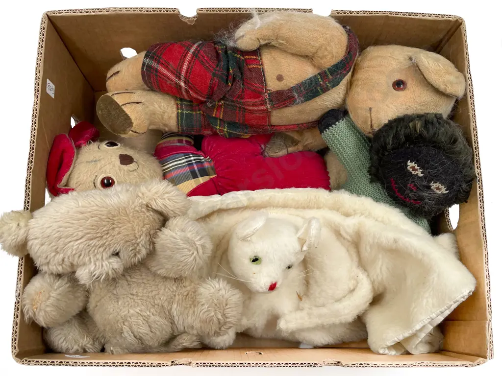 Vintage Pedigree Teddy Bear Toys and Cat Cot Blanket Image 1++