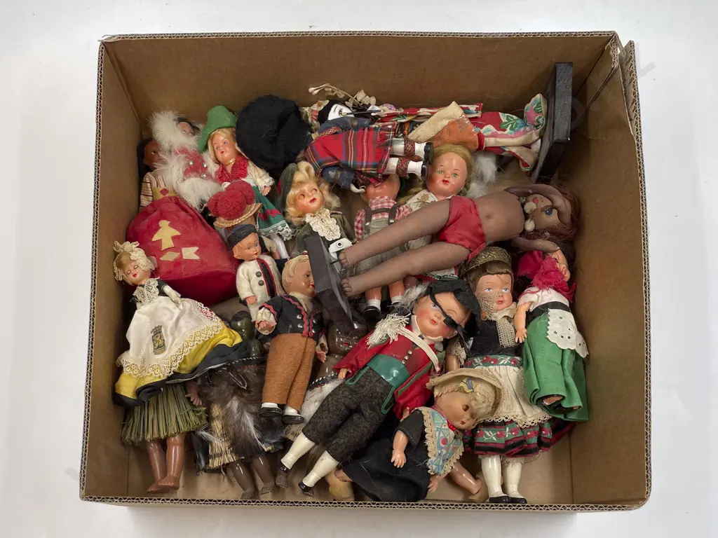 Collection Vintage Hard Plastic and Celluloid Costume Dolls Image 1++