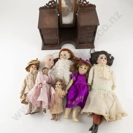 Five Small Bisque Dolls on New Bodies