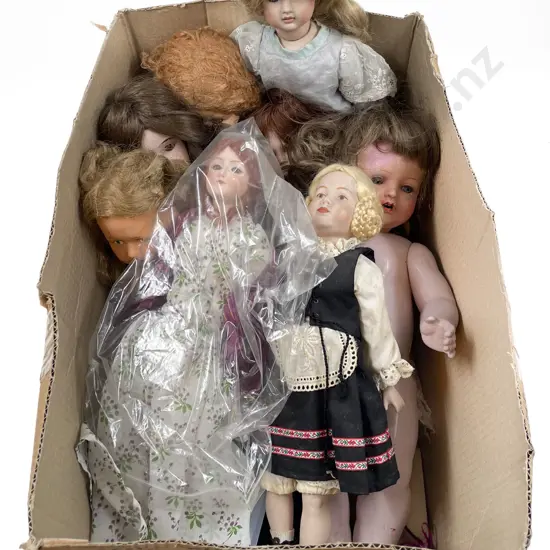 New and Old Bisque and Vintage Composition Dolls suitable for parts or restoration