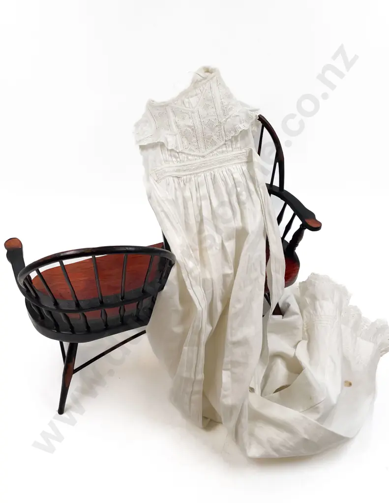 Doll Chair and Vintage Baby Cot Gown Image 1++