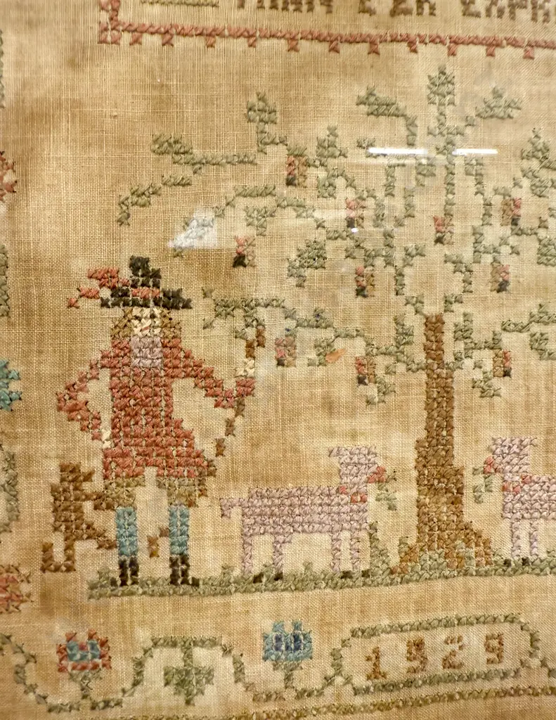 Initialled & Dated 1923 Sampler on Fine Linen Image 1++