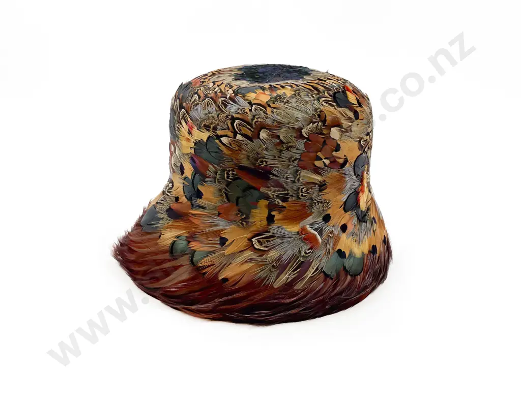 Late 1950's Feathered Hat in Card Hatbox Image 1++