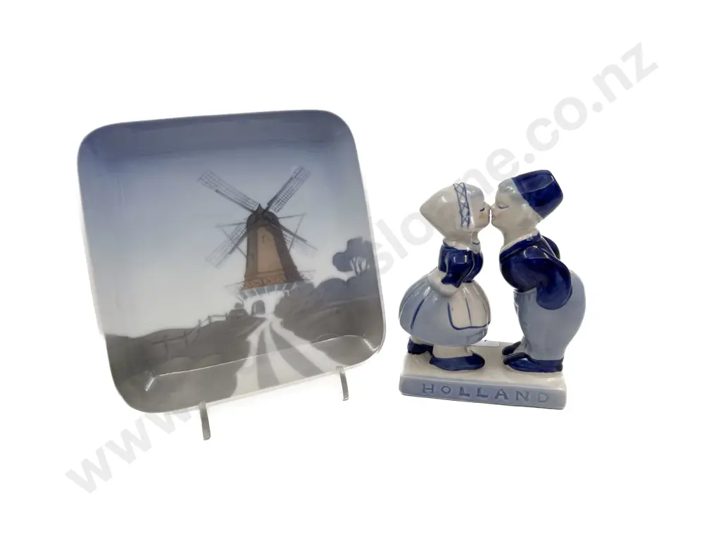 Delft Group Figure Together with B&G Dish Image 1++
