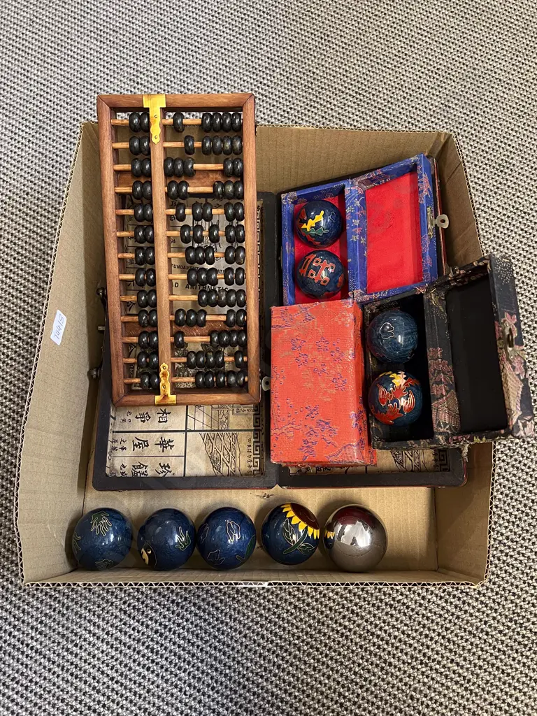 Cased Abacus Together with Assorted Meditation Balls Image 1++
