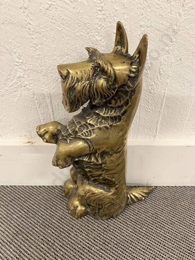 Brass Dog Form Fire Tidy Set Image 1++