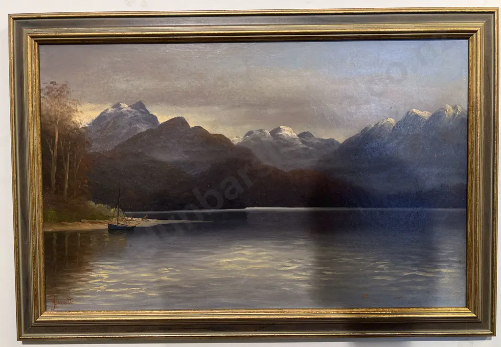J D Perrett - Southern Lake - Oil on Board Image 1++