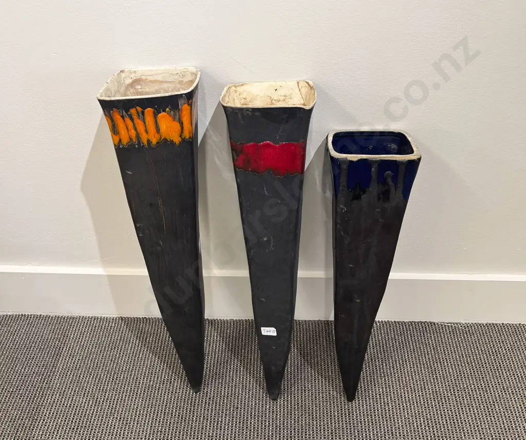 Set of Three Wall Hanging Pottery Vases Image 1++