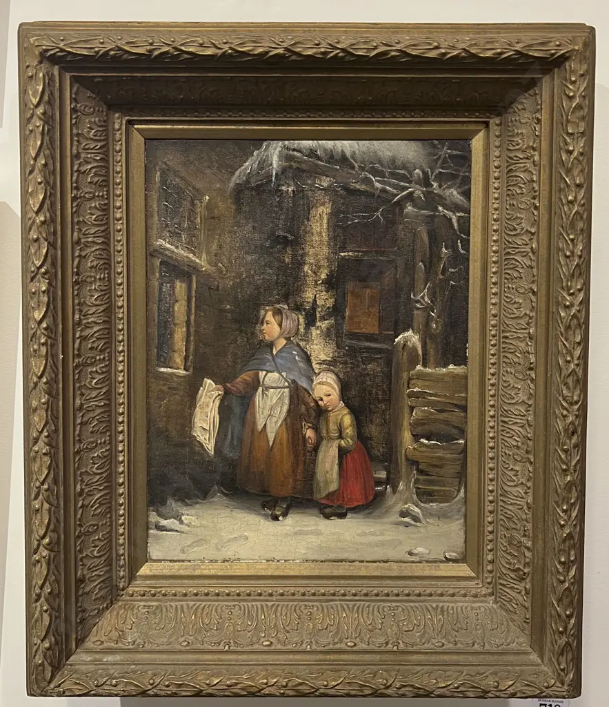 Unsigned Vintage Gilt Framed Study - Oil on Canvas Image 1++