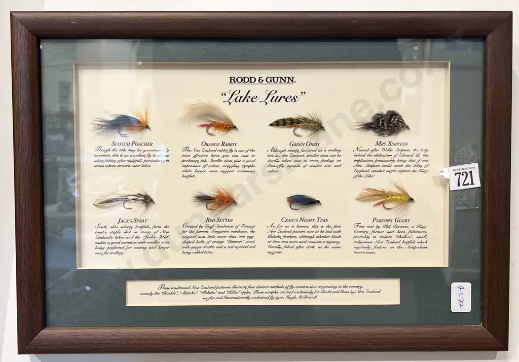 Rodd & Gunn Lake Lures Framed Display Image 1++